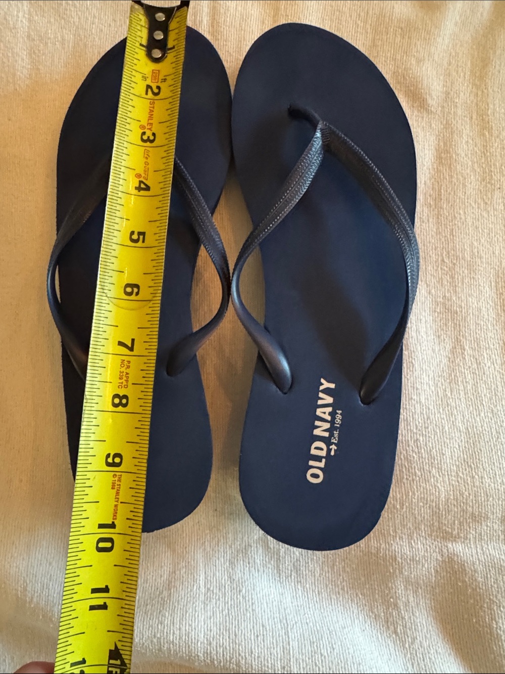 Old Navy Dark Blue Foam Wedge Flip Flop Sandals - Sz 7.5 - 8 - Picture 6 of 11